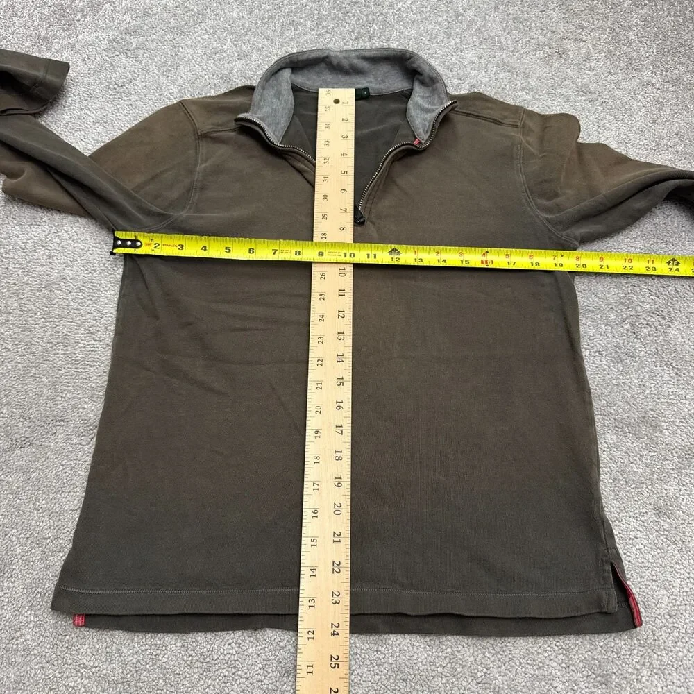 J.Crew Y2K 1/4 Zip Pullover Sweatshirt Mens Small Faded Green Cotton Mock Casual